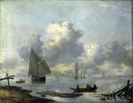 欧洲12-19世纪油画三_CAPPELLE, Jan van de - Vessels in Light Airs on a River near a Town